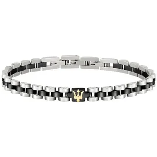 Maserati Iconic Armband Edelstahl schwarz-silber JM320AST08 Größe 21 cm