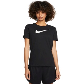 Nike Damen Dri-Fit Swoosh T-Shirt schwarz