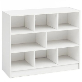 möbelando Bücherregal Bücherregal WL5.819 Weiß 80x68,5x29,5 cm Regal, Bücherregal WL5.819 Weiß 80x68,5x29,5 cm Regal Standregal Modern, Flurregal Schuhregal Schmal, Design Dekoregal Holz, Holzregal mit Fächern, Ablageregal Wohnzimmer Abstellraum