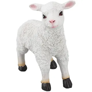 Tissting Gartenstatue Lamm Deko Figur 16cm Klein Harz Abnehmbar Garten Ziegen Skulptur Schafe Statue Dekoration Geschenk für Kinder, Drinnen und Draußen Ornament(Stehen)