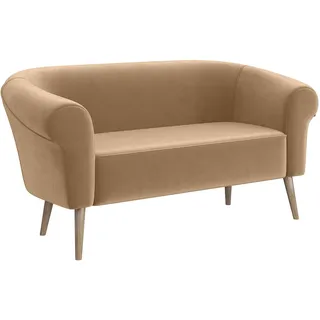MEBLINI Mini Sofa 2-Sitzer für Wohnzimmer - Mini Lounge für Zwei Personen - Küchensofa - Sofa Klein - Emilia - 2 - Beige Samt