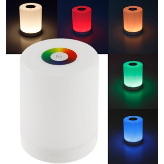 ChiliTec LED Tischlampe Nachttischlampe Touch mit Akku - dimmbare Tischleuchte mit Touchschalter RGB Licht Farben einstellbar USB aufladbar