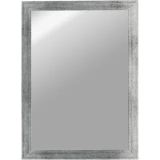 CLAMARO 'Vision' Wandspiegel 80x80 cm maßgefertigt | Silber Gebürstet | Moderner eckiger Spiegel mit MDF-Holzrahmen, inkl. Metall Aufhänger und Montagematerial (Querformat & Hochformat)
