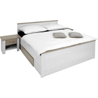 Carryhome Bettanlage, Weiß, Trüffeleiche, 180x200 cm, Schlafzimmer, Betten