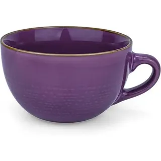 Disoza Groß Kaffeetasse XXL Violett Tasse Keramik 700ml Suppentassen mit Henkel Jumbotassen Groß Tee Tasse Müsli Suppen Kaffeebecher Schale Schüss