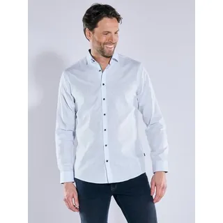 engbers Herren Langarm-Hemd "My Favorite" Blau regular gemustert Kent-Kragen - 4XL