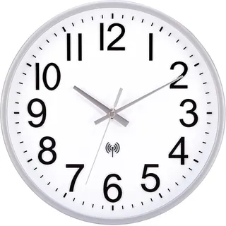 NESIFEE Funkuhr Wand Lautlos Funkwanduhr Geräuschlos 30 cm Wohnzimmeruhr | Wanduhr Funk,Wanduhr Ohne TickgeräUsche,Batterie Betriebene,Quarz,Moderne,für Küche Kinderzimmer Bahnhofsuhr Badezimmeruhr