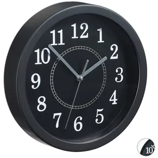 Relaxdays Wanduhr rund 20 cm 10 schwarz