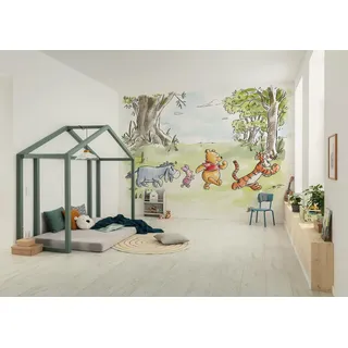 KOMAR Vlies Fototapete Disney Winnie the Pooh Walk Together Bunt