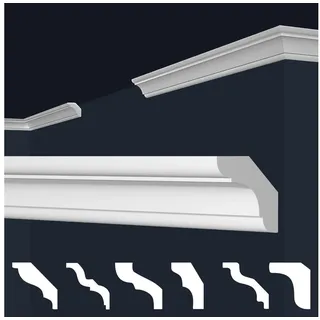 Marbet Design Stuckleisten XPS Styropor weiß - Deckenleisten Deckenabschlussleisten E-Leisten - (Innen- & Außenecke E-23)