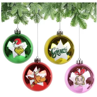 The Grinch Weihnachtsbaumkugel The Grinch – Set Weihnachtsbaumkugeln aus Kunststoff, 8 cm, 4-teilig