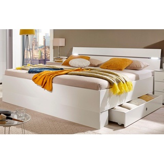 Stauraumbett »Cheep«, mit LED-Beleuchtung und Schubkästen, weiß, Betten, 21428636-0 180x200 cm