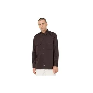 Dickies Work Shirt Long Sleeve REC Dark Brown - braun - XXL