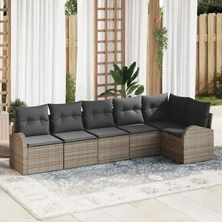vidaXL Garten-Lounge-Set 6-tlg. grau
