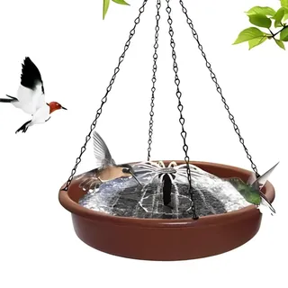 Dovxk Vogelbadbrunnen, Vogelbrunnen im Freien | Solar-Vogeltränke für alle Jahreszeiten,Wassernäpfe für Vögel mit großer Öffnung für Hof, Garten, Haustür