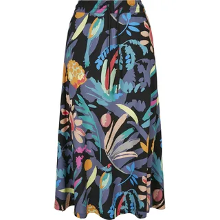 URBAN CLASSICS Maxirock Damen Floral Schwarz M