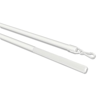 Interdeco Schleuderstäbe/Gardinenstäbe (2 Stück) Weiß aus Aluminium für Gardinen/Vorhänge, Simply, 75 cm