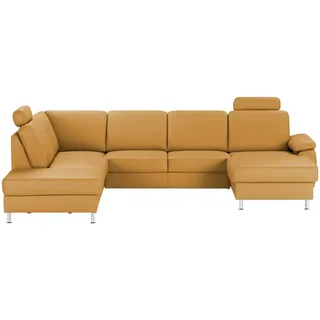 meinSofa Wohnlandschaft mit Sitz- und Rückenbezug aus Leder Kathi , orange , Maße (cm): B: 314 H: 86 T: 235.0
