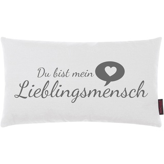 Kissen Lieblingsmensch weiß 25x45 cm Made in Germany/Ökotex 100