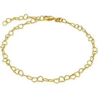 modabilé Fußkette Fußkette Herz 3,6mm 333 Gold (8 Karat), Damen 3,6mm, Damen Fußkettchen 25cm, Fußschmuck gelb|goldfarben 25cm