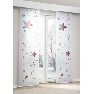 Lysel Schiebegardine Sternenspiel in Rot, in der Größe (BxH) 60cm x 245cm