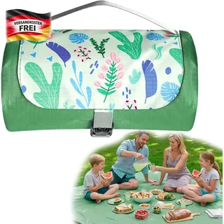 Picknickdecke wasserdicht klein 150x210 cm für Camping Strand Wandern leicht