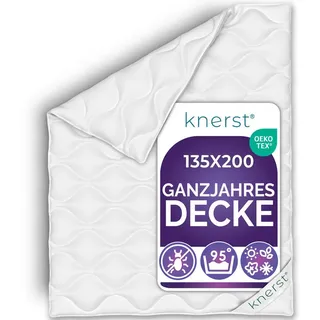 KNERST Microfaserbettdecke Allergiker Bettdecke Atmungsaktiv Klimafaser Steppdecke, Füllung: Klimafaser-Polyesterfüllung, Bezug: Polyester, Normal, 135x200 cm, Klimafaserfüllung, allergikerfreundlich 135 cm x 200 cm