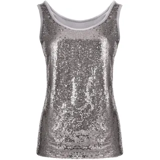 Damen Glitzer Oberteile Ärmellos Pailletten Tank Top Bluse Elegant Festlich T Shirt Sexy Trägershirt Weste Glitzertop Tunika Tops Party Oberteil Tanktops Träger-Tops Frauen