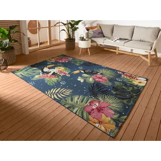 HANSE HOME Outdoorteppich HANSE HOME "Tropical Dream", bunt (blau,bunt), B:200cm H:3mm L:285cm, Polyester, Polypropylen (PP), Teppiche, Outdoorteppich, In-& Outdoor, Teppich, Wetterfest, Balkon, Garten, Wohnzimmer, Floral
