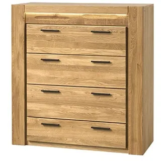 99rooms Kommode Vittorio (Sideboard, Highboard), Modern Design, mit LED-Beleuchtung, Soft-Close, aus Massivholz