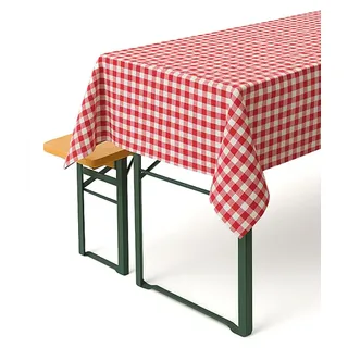 Landhaus Tischdecke kariert für Biertische - Blau