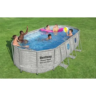 BESTWAY Power Steel Swim Vista Series Set 549 x 274 x 122 cm steinwandoptik inkl. Filterpumpe