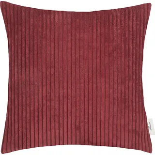 Tom Tailor Dekokissen TOM TAILOR HOME "Big Corduroy", rot (rot, dunkelrot, bordeaux, unifarben), B:45cm L:45cm, Polyester, Dekokissen_Sitzkissen_Kissenhüllen, mit effektvollem Reißverschluss, Kissenhülle ohne Füllung, 1 Stück