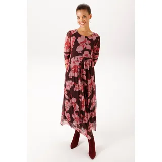 Aniston CASUAL Maxikleid Blumen Braun/Rot/Gelb/Rosa 42