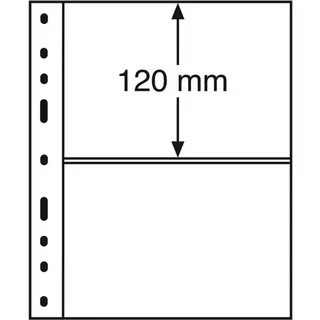 Leuchtturm Optima Kunststoffhüllen 2er Einteilung, schwarz, 10er Pack