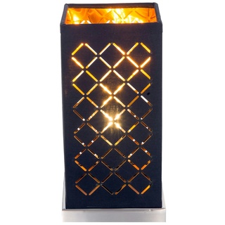 Globo Lighting Tisch Lampe Textil Strahler Wohn Zimmer Dekor Stanzungen Leuchte schwarz gold Globo 15229T1