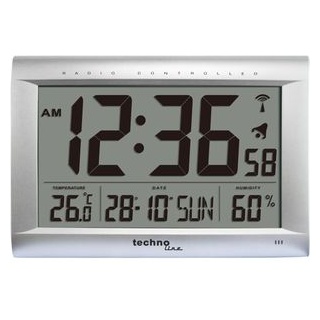 Technoline Wanduhr WS 8009 Funkuhr, 41 x 27 cm, digital, Thermometer-Hygrometer