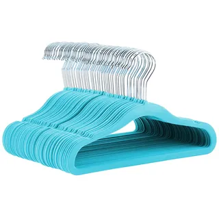 Amazon Basics Kinder-Kleiderbügel Samt Blau 50 St.