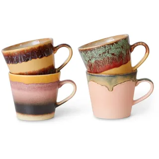 HKliving - 70's Cappuccino Tassen, 300 ml, vista (4er-Set)