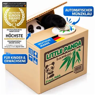 Goods+Gadgets Spardose Elektronische Panda-Spardose für Kinder – Lustiges Panda-Sparschwein, (Little Panda), Sparschwein beige