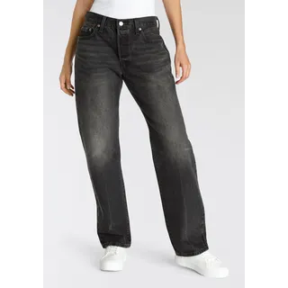 Weite Jeans LEVI'S "90'S 501" Gr. 30, Länge 34, schwarz (stitch school) Damen Jeans Weite 501 Collection