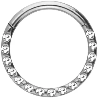 PIERCINGLINE Titan Segmentring Clicker KRISTALLE + EPOXY