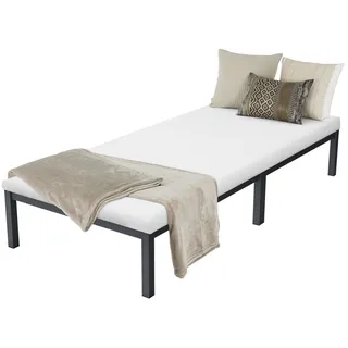 Metallbett Bettgestell Schlafzimmerbett Stahl Bett Lattenrost Anthrazit 90x200cm