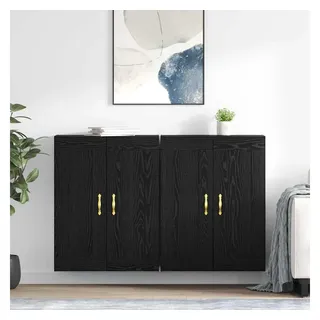 vidaXL Wandmontierter Schrank 2 Stk Schwarz Eichen-Optik