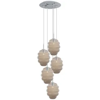 s.luce Echos 5-flg. Ø 60 cm rund, klar/weiß