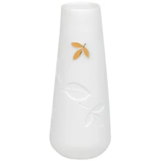 Räder Dekovase Porzellangeschichten Minivase Blatt S weiß 9cm (Dekovasen) bunt|weiß