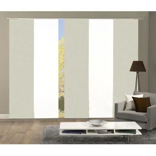 HOME WOHNIDEEN Schiebegardine HOME WOHNIDEEN "PIVE 5er SET" Gr. 1, grau (taupe), B:60cm H:245cm, Polyester, Gardinen, Schiebevorhang Digidruck 5er Set PIVE