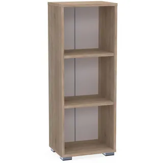Bracia Mebelek Regal Sonoma Eiche 40 cm Breit - Bücherregal Holz Schmal – Büromöbel 40x30x106cm – Bücherschrank 3 Fächer – Büro Ordnerregal