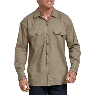 Dickies Herren Flex Relaxed Fit Langarm Arbeitshemd, Wüstensand, XX-Large - XXL