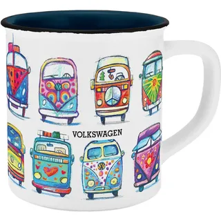 Geda Labels Tasse VW Sketch Emaille-Optik 0,4 l Weiß